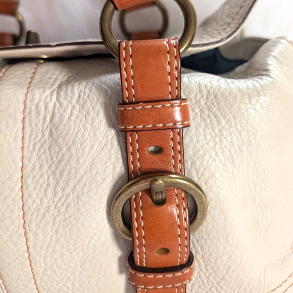 Vintage Y2K Coach Chelsea Pebbled Leather Neutral Satchel Shoulder Bag 10953 - Picture 6 of 13